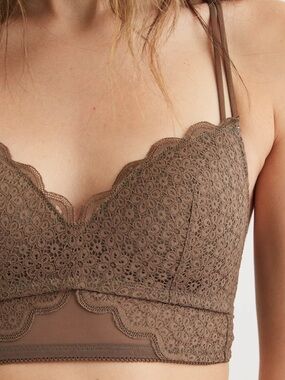 Aerie Real Happy Wireless Push Up Bra Bralette Olive Green 32B